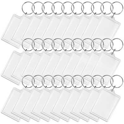 100Pcs Blank Acrylic Photo Keyrings For Craft from B&Q