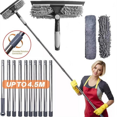 4.5M 15Ft Telescopic Window Cleaning Brush Kit Extending Wash from B&Q