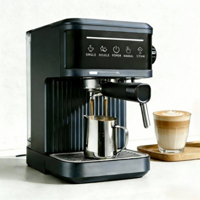 Espresso Machine Coffee Maker With Milk Frother For Latte Cappuccino from B&Q