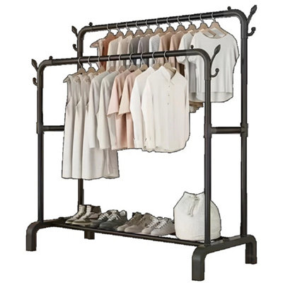  - Clothes Rail Hanging Garment Rack Shoes Storage Shelves Open
