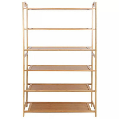 6 Tiers Bamboo Shoe Rack Footwear Organiser Wooden from B&Q