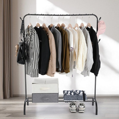  - Heavy Duty Double Clothes Rail Hanging Rack Garment Display