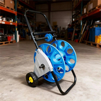 50M Portable Garden Hose Reel Trolley Free Standing Water Cart from B&Q