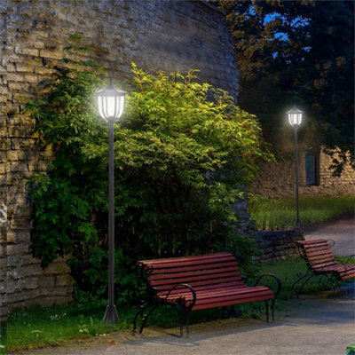  - Solar Torch Post Lamp 6 Led Outdoor Garden Light Auto On Off