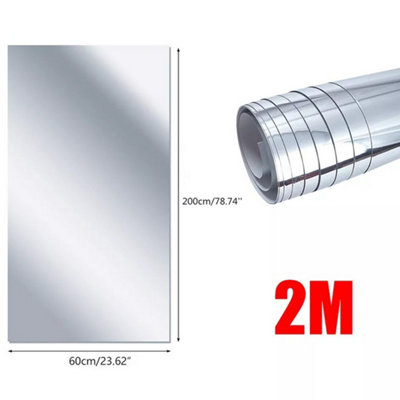  - 2M Non Glass Mirror Flexible Mirror Sheets Self-Adhesive Plastic Mirror Tiles