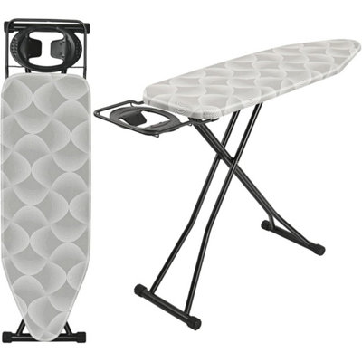122 X 38Cm Folding Ironing Board Jumbo Iron Rest 6 Adjustable Height Foldable from B&Q
