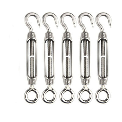  - 5Pc Steel Hook Strainer Turnbuckle Wire Tensioner Eye Rope
