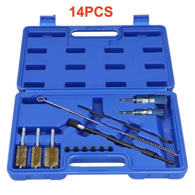 14Pcs Diesel Injector Seat Cleaning Brush Tool Engine Injectors Cleaner Kit from B&Q