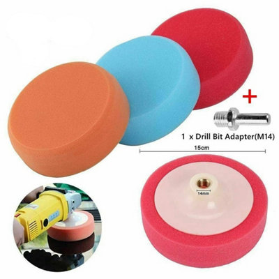 3Pc 150mm Car Polishing Heads Mop Pads Sponge Soft Foam Buffing from B&Q