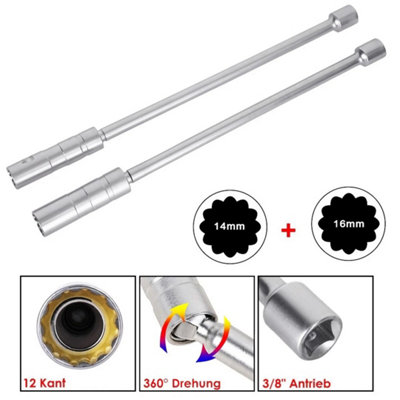 14mm +16mm Thin Wall Magnetic Swivel Spark Plug Socket from B&Q