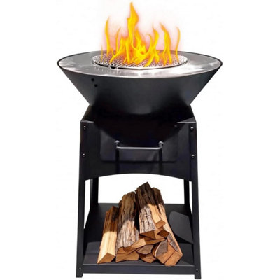  - Fire Pits Camping Wood Stove With Bbq Grill Tray Heating Cooking