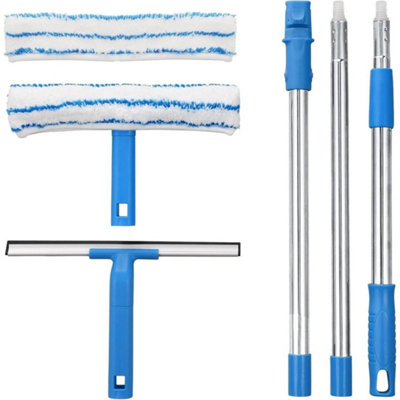 Window Cleaning Washing Kit Equipment Pole & Squeegees  1.3M from B&Q