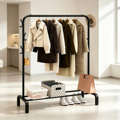  - Black Heavy Duty Clothes Rail Hanging Rack Storage Garment Display