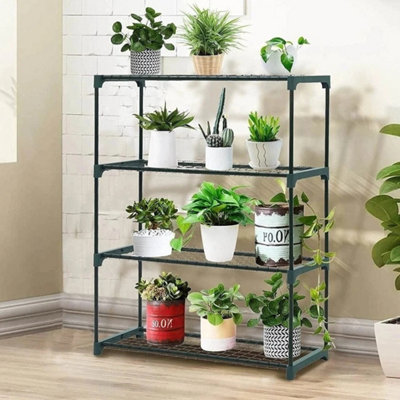 Garden 4-Tier Stand Shelving Unit Storage Greenhouse Organiser Flower Plant Rack from B&Q