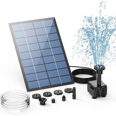 Solar Fountain Pump 2.5W Water Feature Pump Solar Panel Hose Kit from B&Q