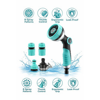  - Spray Gun Garden 8 Pattern Set High Pressure Nozzle Water Sprayer