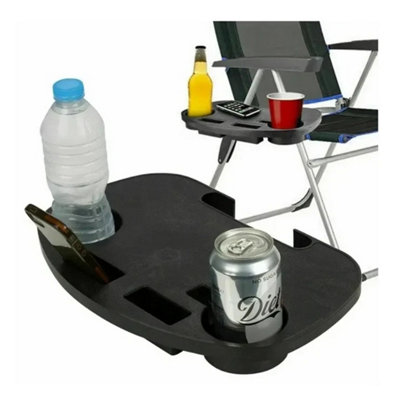 2Pcs Sun Lounger Chair Zero Gravity Recliner Clip Side Tray Table from B&Q