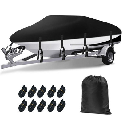 Heavy Duty Boat Cover Waterproof Dinghy Speedboat Fish Ski V-Hull Marine from B&Q