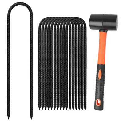 U-Shaped Tent Pegs With HammerHeavy Duty Rebar Stakes from B&Q