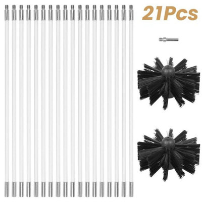  - Chimney Cleaning Brush Kit Flexible Rods Pipe Cleaning Brush Flue Sweep Brush