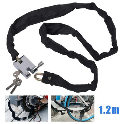Bike Lock Chain Lock Heavy Duty 1.2M Bike Bicycle Security Padlock Motorbike 1/2 1Pcs from B&Q