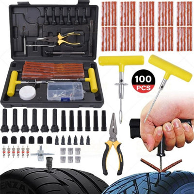 Tyre Puncture Repair Tools Kit Motorcycle Car Van Emergency Tubeless Tire Plug