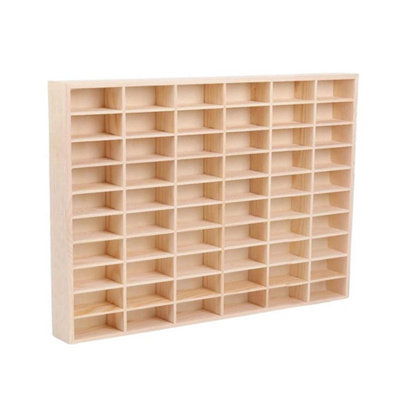  - 60 Grids Wooden Toy Car Display Case For 1/64 Diecast Car Matchbox Showcase 58.6 46.8 4.5Cm
