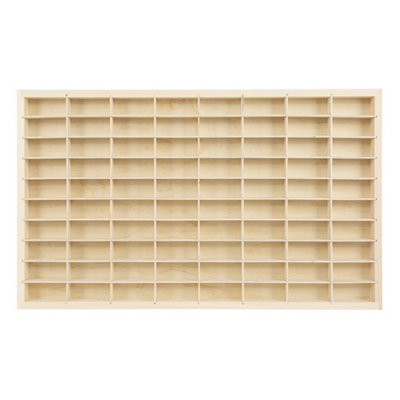  - 80 Grids Wooden Display Case For 1:64 Diecast Matchbox Storage Rack Collection