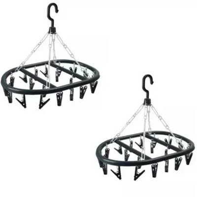  - 2 Set Peg Dryer Clip Sock Airer Laundry Clothes Maiden Underwear Washing Hanger