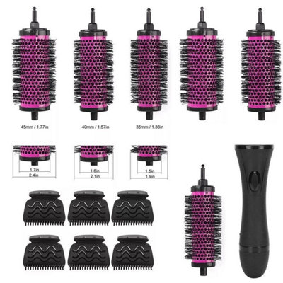 Brush Set Comb Barrel Detachable Round Hair Styling Tool Set 6 Barrels from B&Q