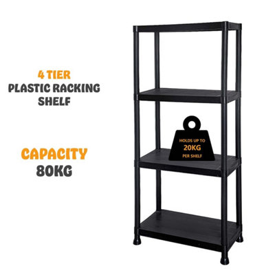  - Plastic Shelf Storage Racking Warehouse Shed Rack4 Tier