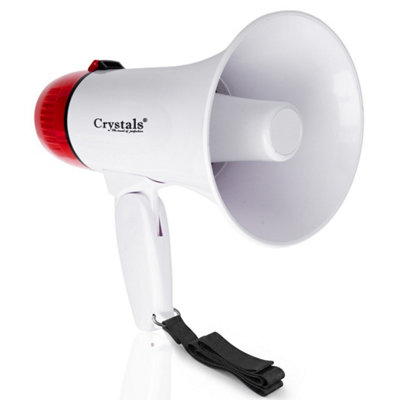 Rechargeable Megaphone Portable Loud Hailer Usb Siren Bullhorn from B&Q