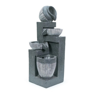 Water Fountain Feature Solar Powered Garden Ornament Led from B&Q
