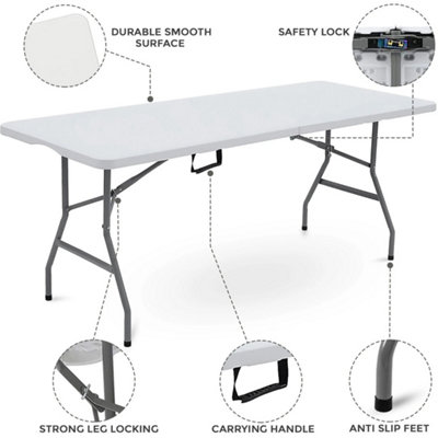 5 Feet Folding Table Camping Heavy Duty Folding  Picnic from B&Q