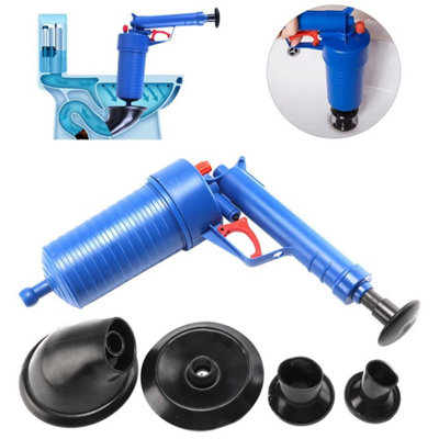 Air Pump Drain Blaster Sink Bath & Toilet Plunger Pipe Unblock Blockage Remover from B&Q