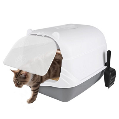  - Extra Large Open Cat Litter Tray High Sided Deep Jumbo Rim Pan Box Loo Toilet