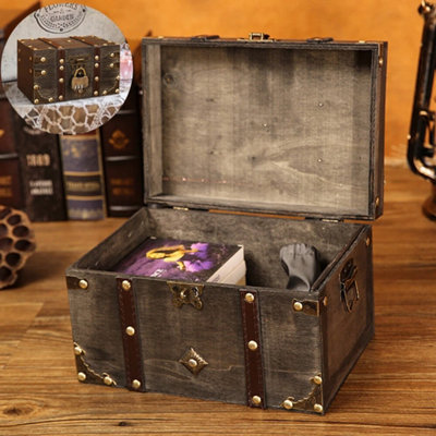  - Wooden Pirate Chest Small Treasure Storage Case Box Idea GiftWood