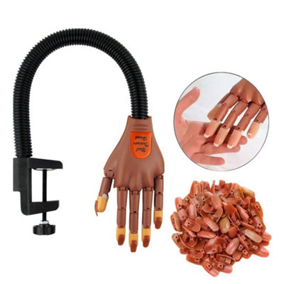  - Nail Acrylic Gel Practice Hand 100 Pcs Nail Tips Flexible Training Nail Art Tip