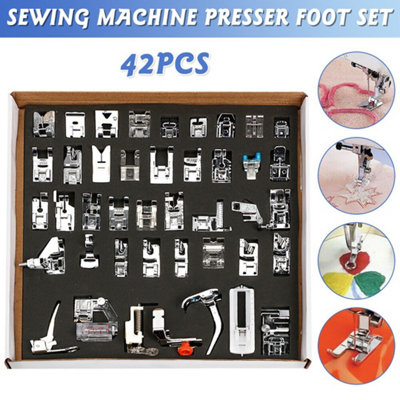 42Pcs Metal Sewing Machine Foot Presser Feet Set For Brother Singer Janome from B&Q