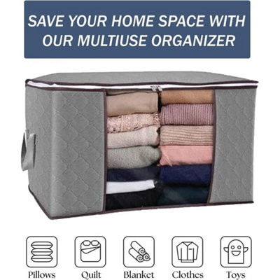 Storage Bags Moth Proof Clothes Organizer  Zips 90L Organizer4 from B&Q