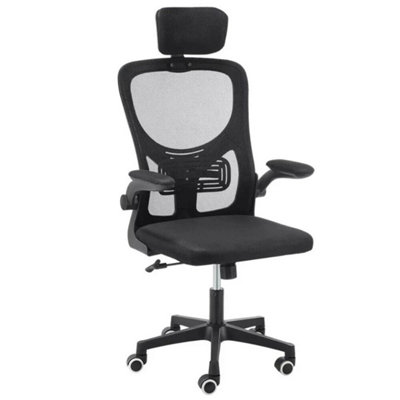 Black Mesh High Back Office ChairErgonomic Desk Chair With Lumbar Support Headrest Adjustable New from B&Q