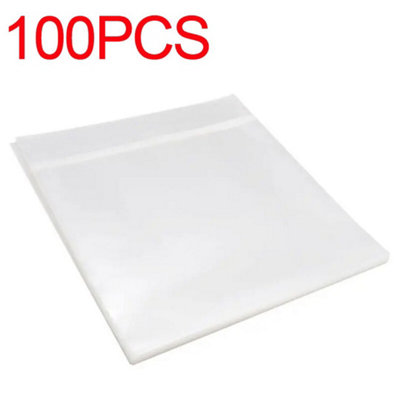100Pcs 16 Silk 12" Clear Plastic Vinyl Record Outer Sleeves Slimline Lp Covers from B&Q