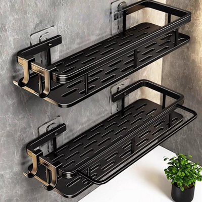 2X No-Drill Bathroom Shelf Shower Corner Rack Wall Mounted Storage