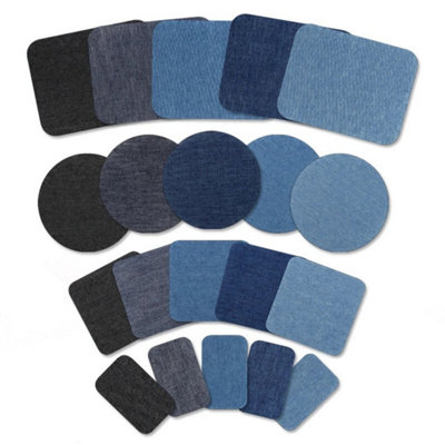 20Pcs Iron On Denim Patches Jeans Fabric Repair Patches Clothes Mending Stickers from B&Q