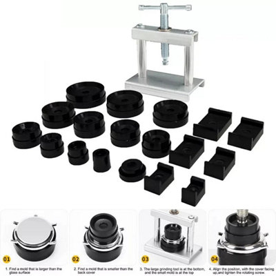 Watch Back Press Tool Kit With 18Pcs Fitting Dies Watch Case Repair Tool Kit