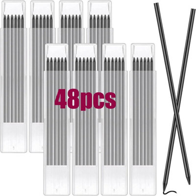 48 Pcs Tracer Pencil Refill 2.8mm Solid Carpenter Pencil Deep Hole Marker Refill