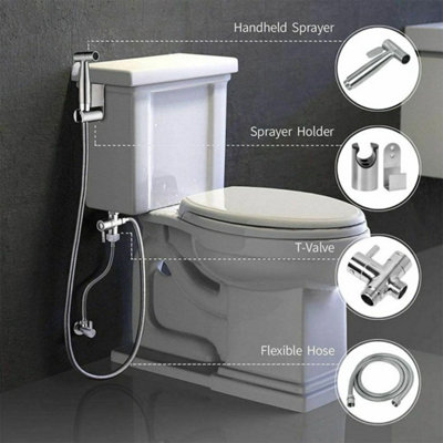 Jet Handheld Bidet Toilet Spray Hygienic Shattaf Douche from B&Q