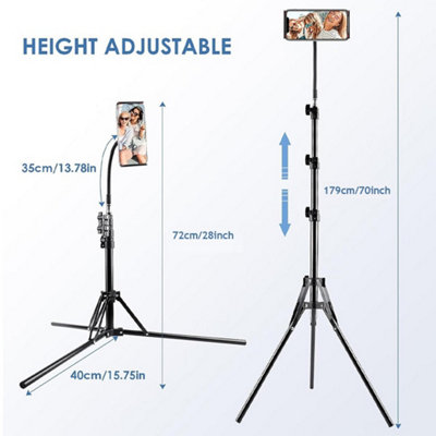  - 170Cm Tall Flexible Phone Tripod With Gooseneck Heavy Duty Phone Tripod