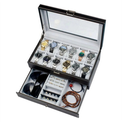Watch Roll Case 5/12 Slots Wristwatch Display Case Watches Storage from B&Q