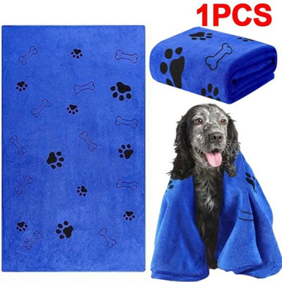Super Absorbent Microfiber Pet Bath Towel Quick Dry Dog Cat Grooming from B&Q